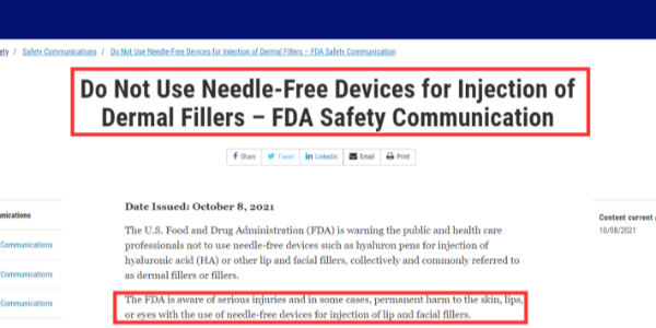 醫(yī)療美容無針注射器存在安全隱患