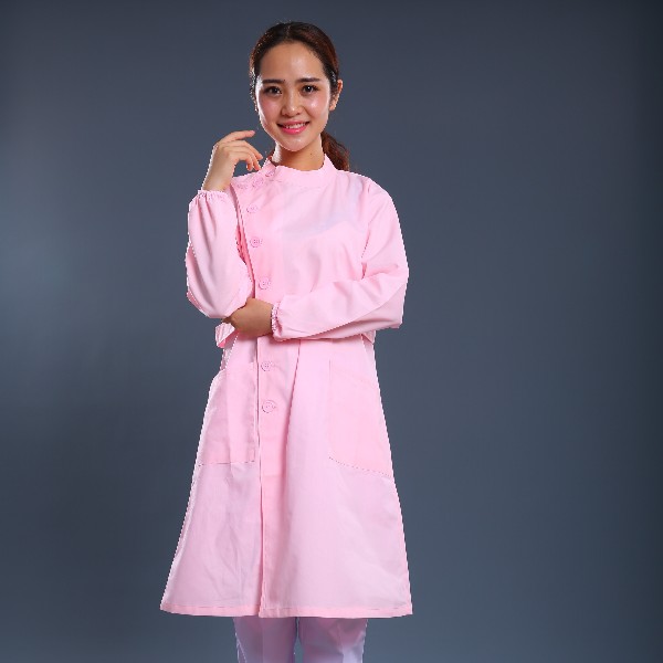 粉色長款護士制服
