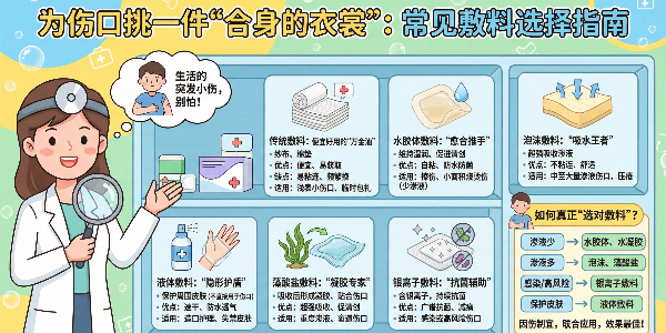 傷口敷料怎么選？一文看懂各種敷料的特性與適用場景